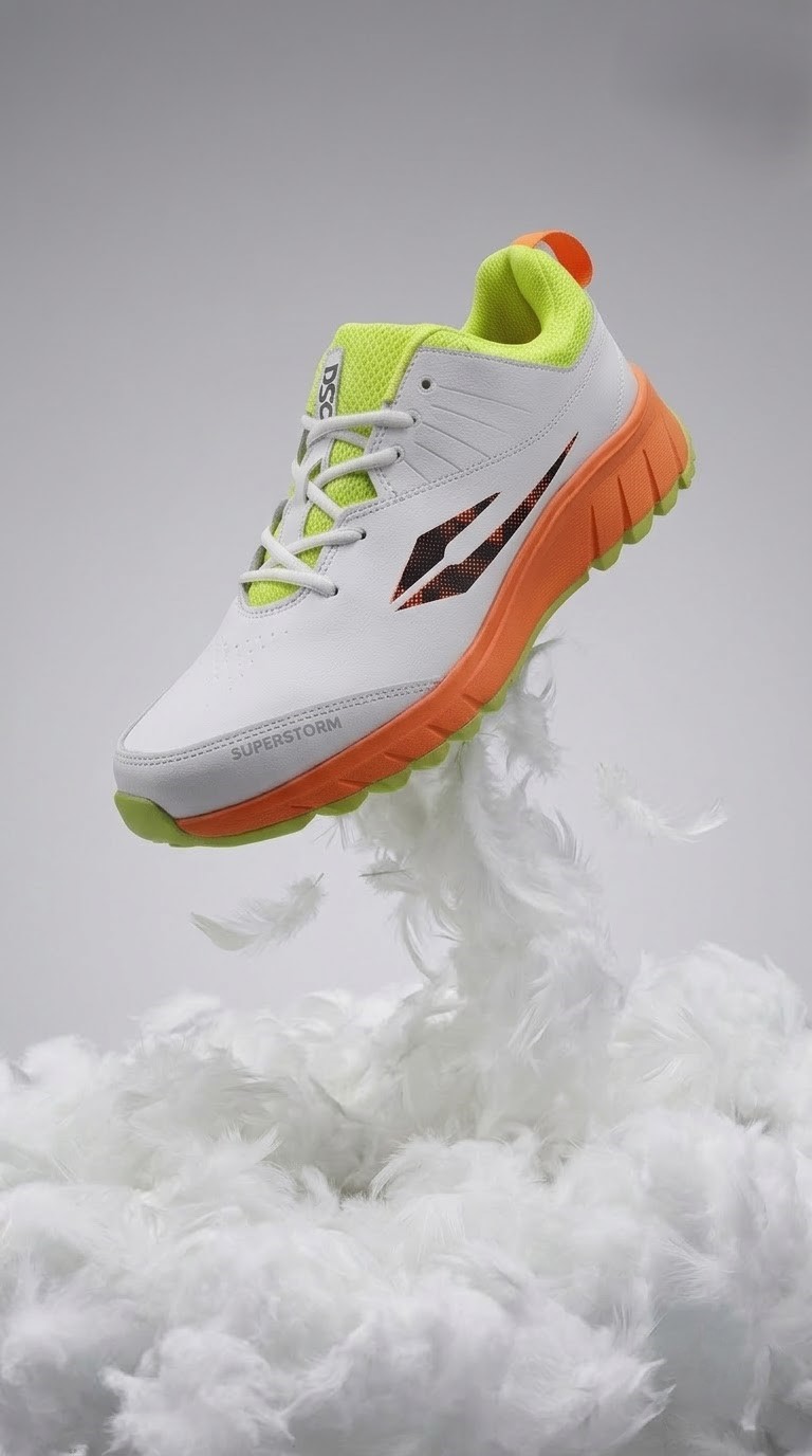 AI generated studio shot of the shoe in feathers